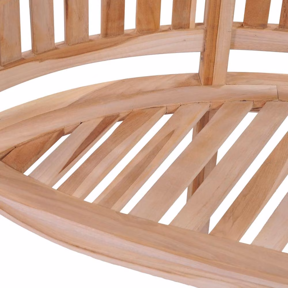 Berkfield Home Banana Bench in Brown Solid Teak Wood, Width: 200 cm – 2