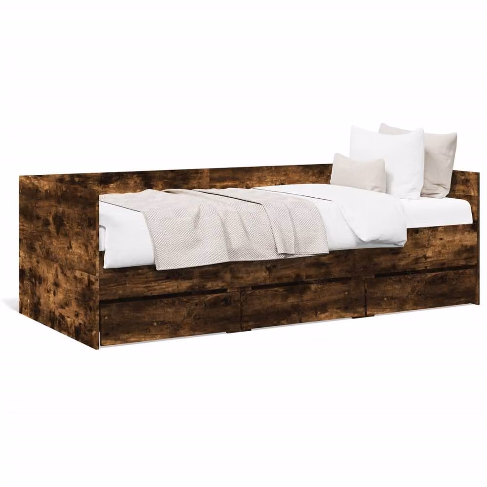 Berkfield Home Versatile Daybed with Drawers in Smoked Oak Brown, W/D/H: 190 x 90 x 65 cm – 3