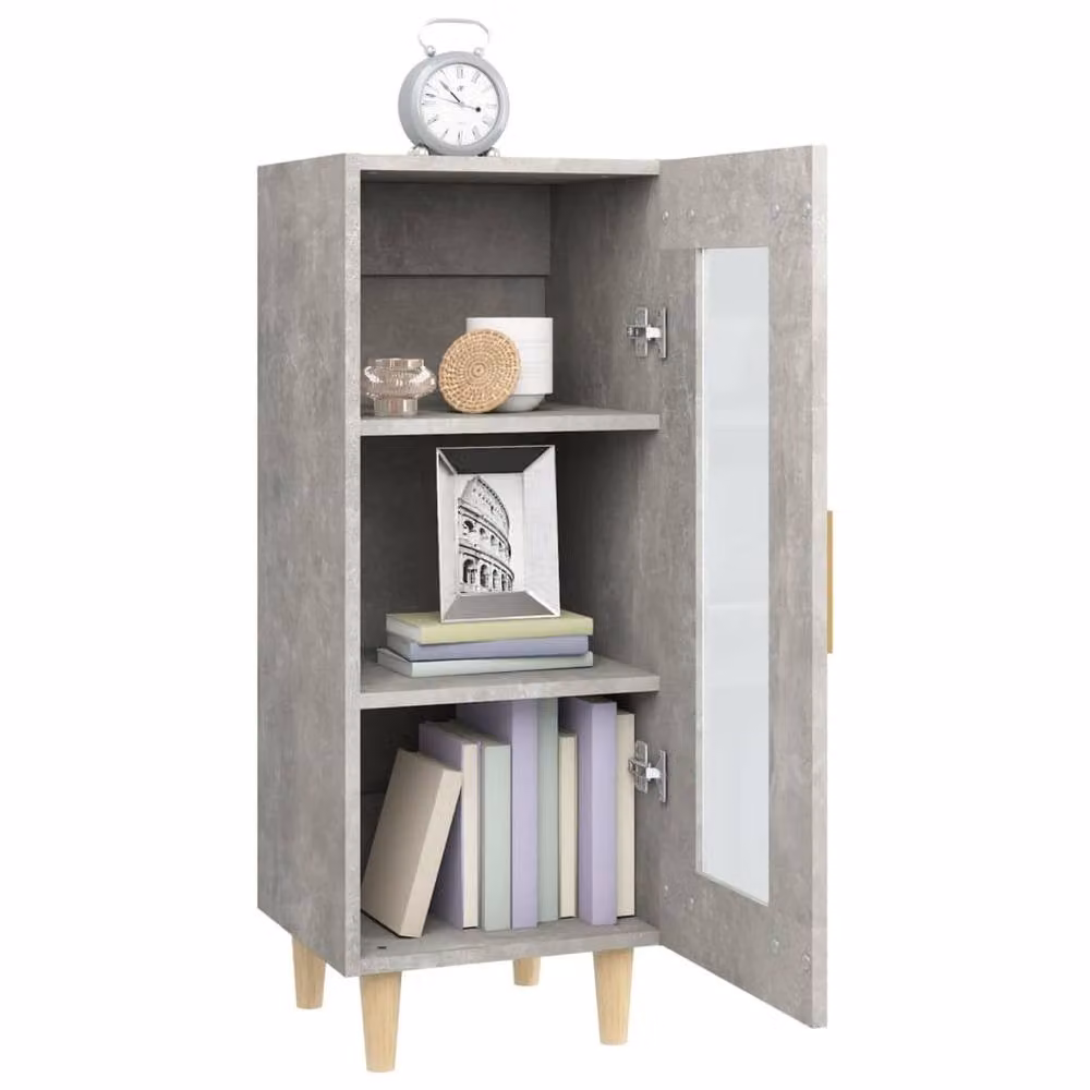 Berkfield Home Sideboard in Concrete Grey, W/D/H: 34.5 x 34.0 x 90.0 cm – 3