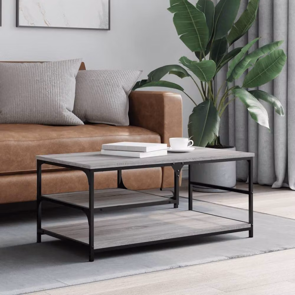 Berkfield Home Grey Sonoma Coffee Table W/D/H: 90 x 49 x 40 cm – 2