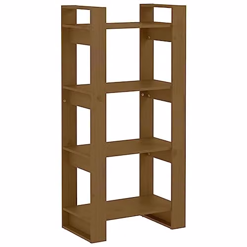 vidaXL Solid Pinewood Book Cabinet, Brown, W/D/H: 60 x 35 x 125 cm