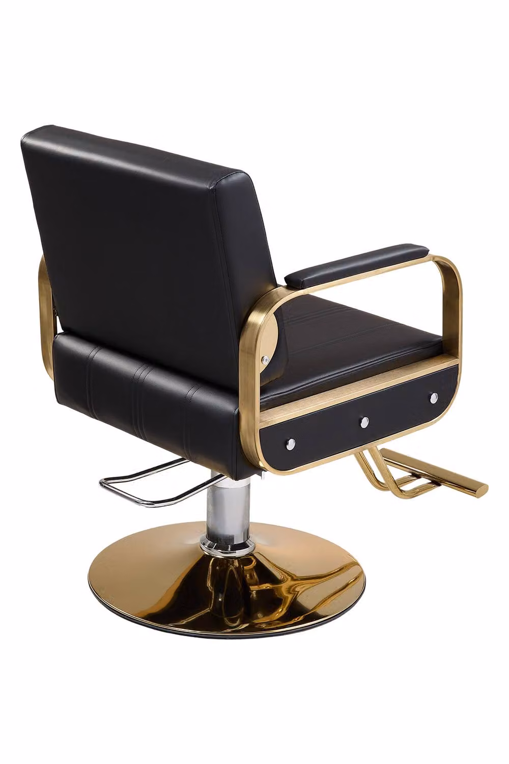 Living and Home Adjustable Height Swivel Salon Barber Chair in Black – 3