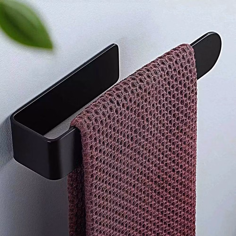 SPETLEK Black Metal Adhesive Bathroom Hand Towel Holder, 23 cm – 2