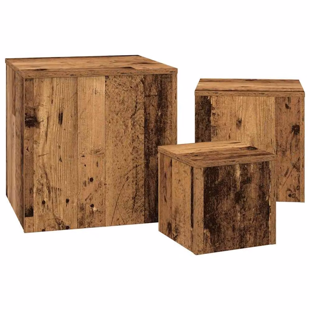 Berkfield Home Set of 3 Nesting Side Tables in Brown Artisan Oak Engineered Wood – 4