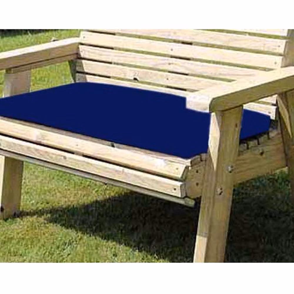 Churnet Valley Garden Furniture Ltd Waterproof Double Navy Blue Rectangular Outdoor Seat Pads with Foam Filling – 2