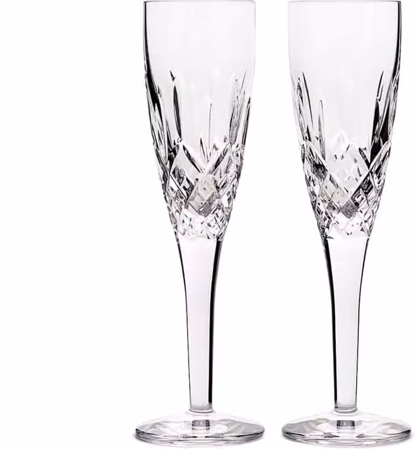 Royal Doulton Ashmere Set of 2 Transparent Crystal Champagne Flutes