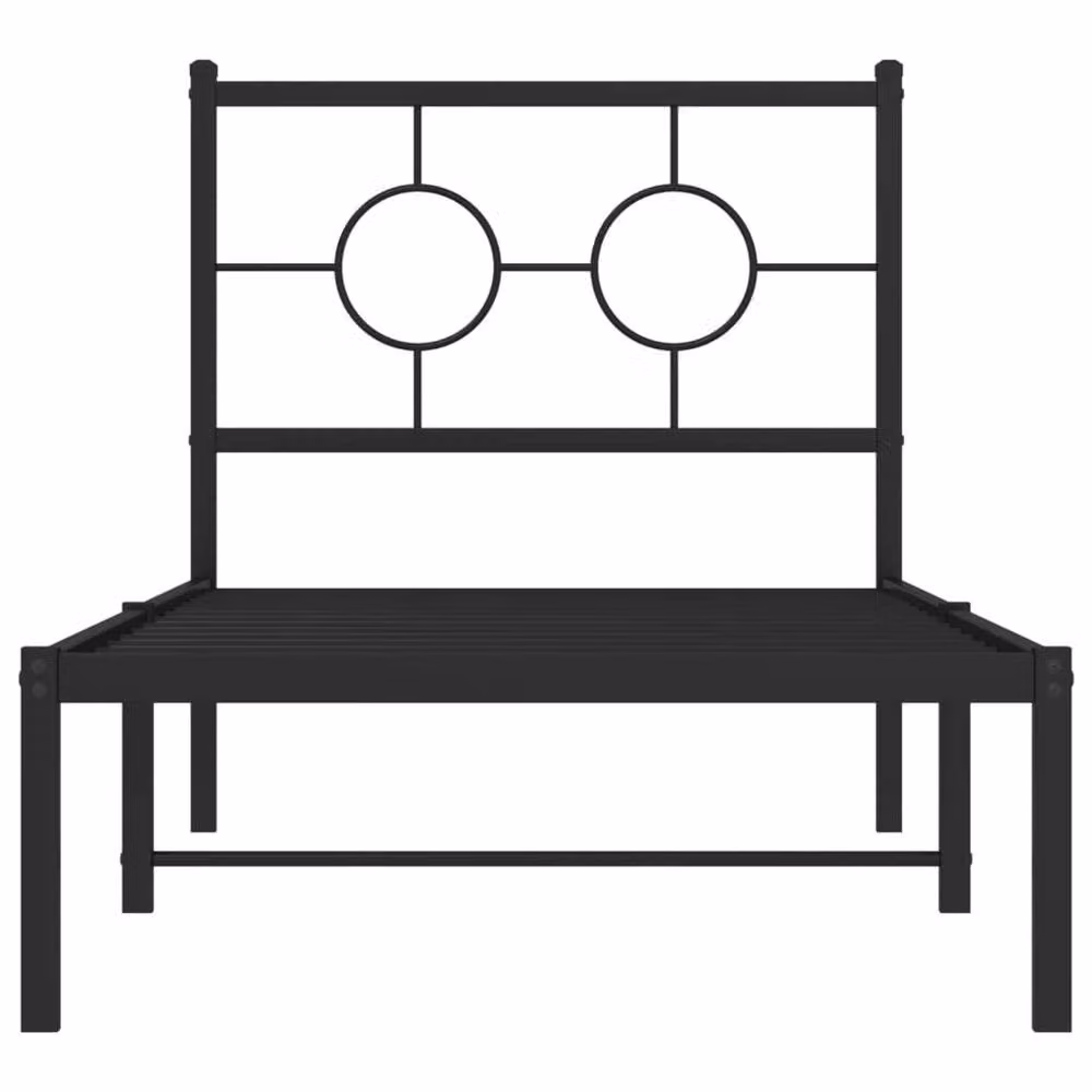 Berkfield Home Metal Bed Frame with Headboard in Black, W/D/H: 80 x 200 cm – 3