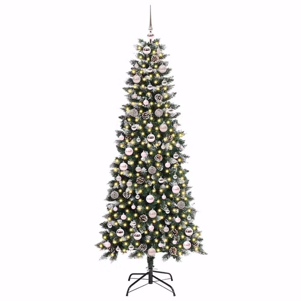 Berkfield Home Artificial Christmas Tree with 300 LEDs, Green, W/D/H: 76 x 76 x 180 cm – 2