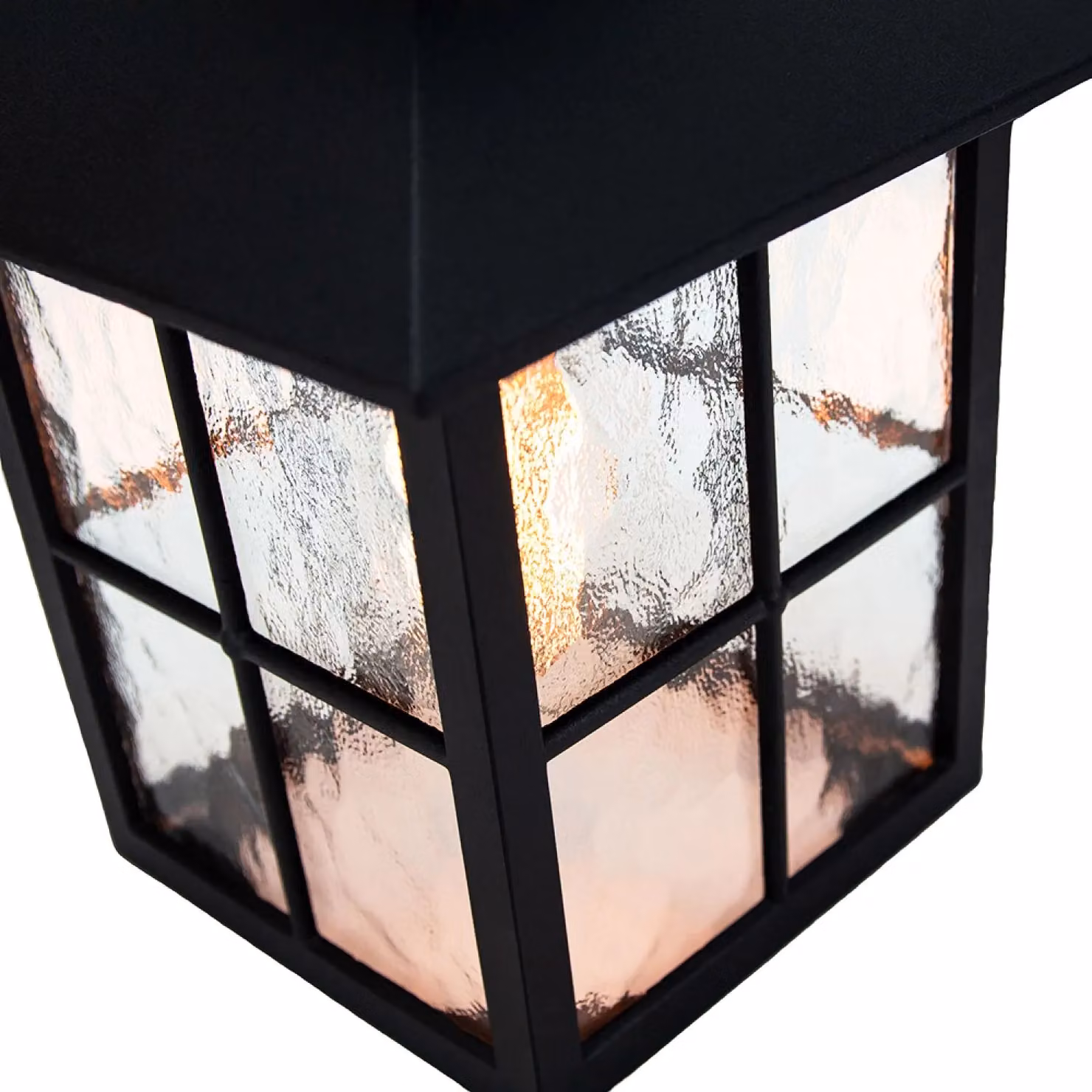 Happy Homewares Classic Matte Black Die-Cast Aluminium Metal Exterior Lantern Wall Light Fitting – 3