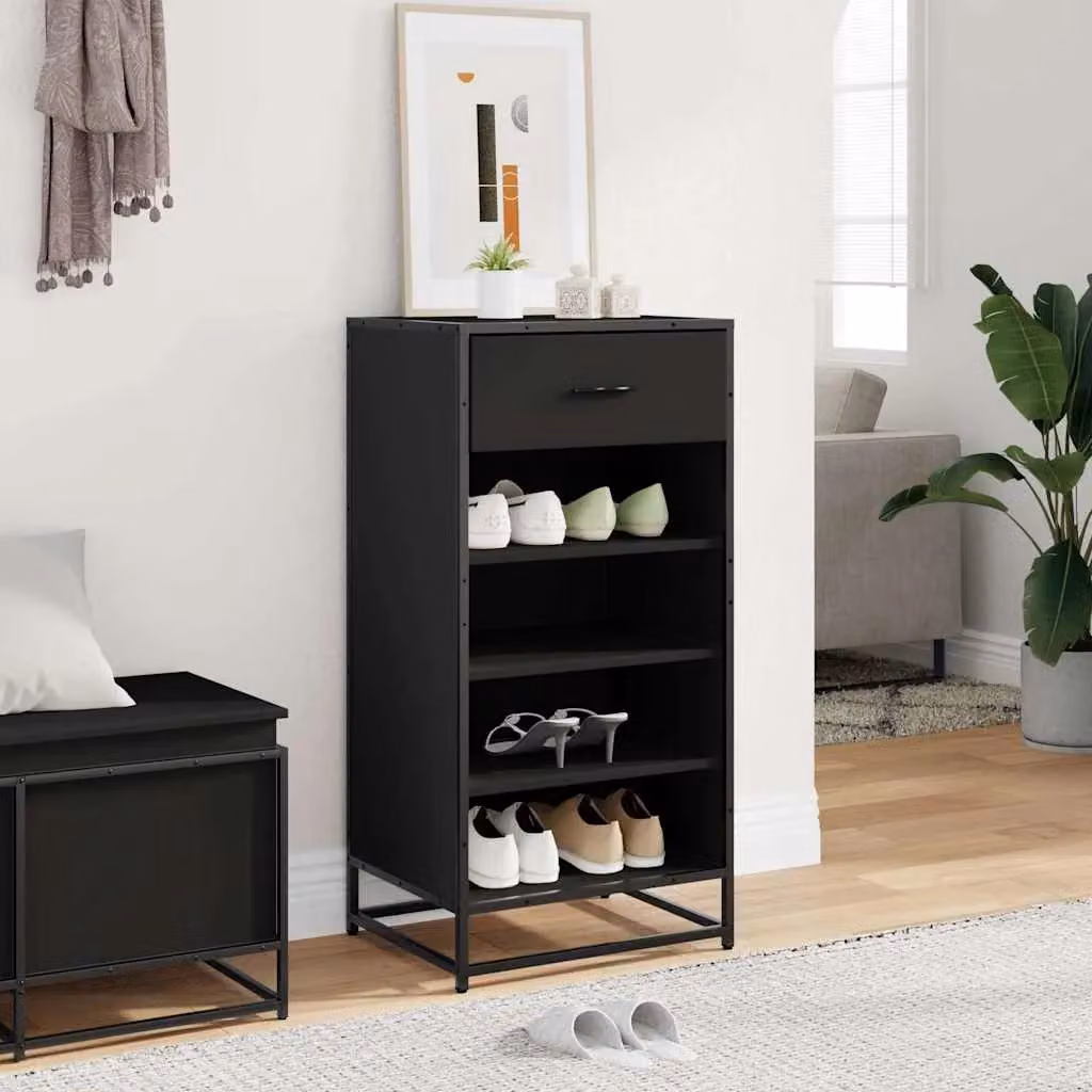 Berkfield Home Black Modern Shoe Rack, W/D/H: 48 x 38 x 97.5 cm – 3