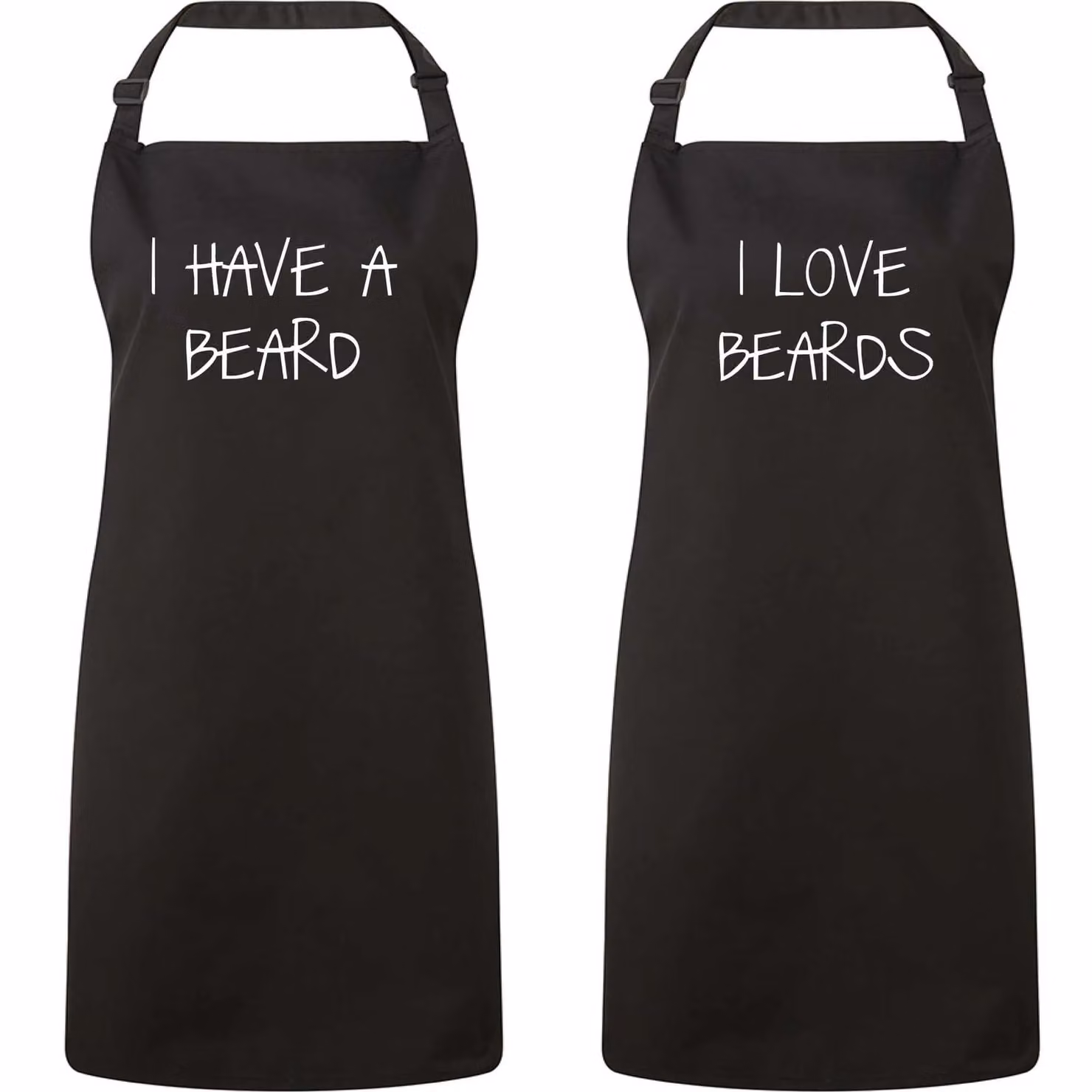 60 Second Makeover I Have a Beard I Love Beards Black Apron Set – 2