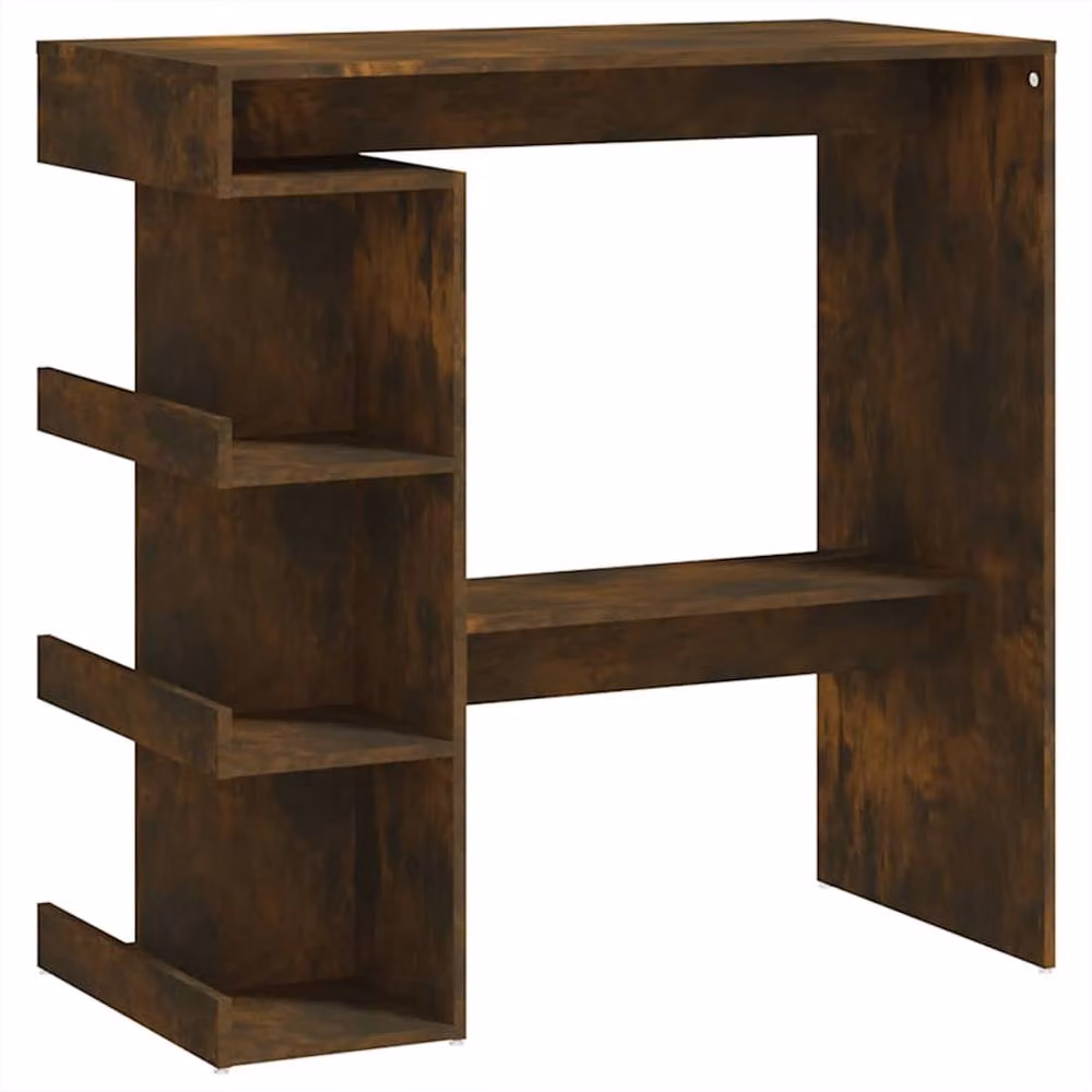 Berkfield Home Modern Bar Table with Storage Rack in Smoked Oak Brown, W: 100 cm, D: 50 cm, H: 101.5 cm – 2