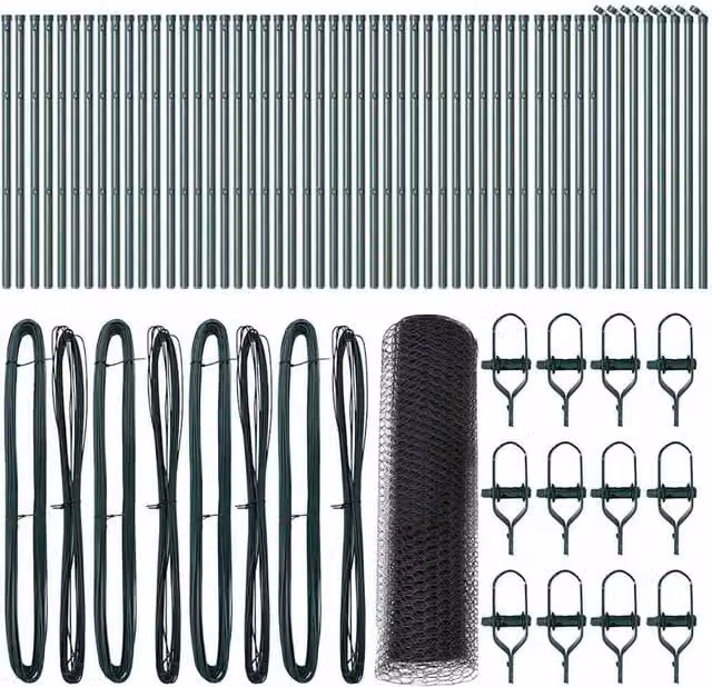 Berkfield Home Hexagon Steel Fence in Dark Green and Grey, 0.6 x 100 m – 1