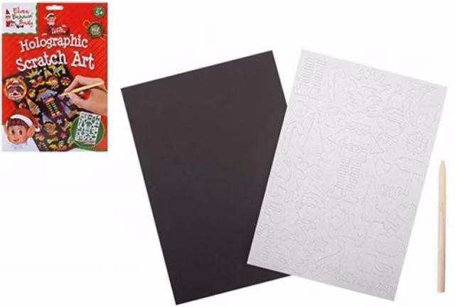 KDMD Elf Holographic Scratch Art Set, 6 Pack, Multicolour