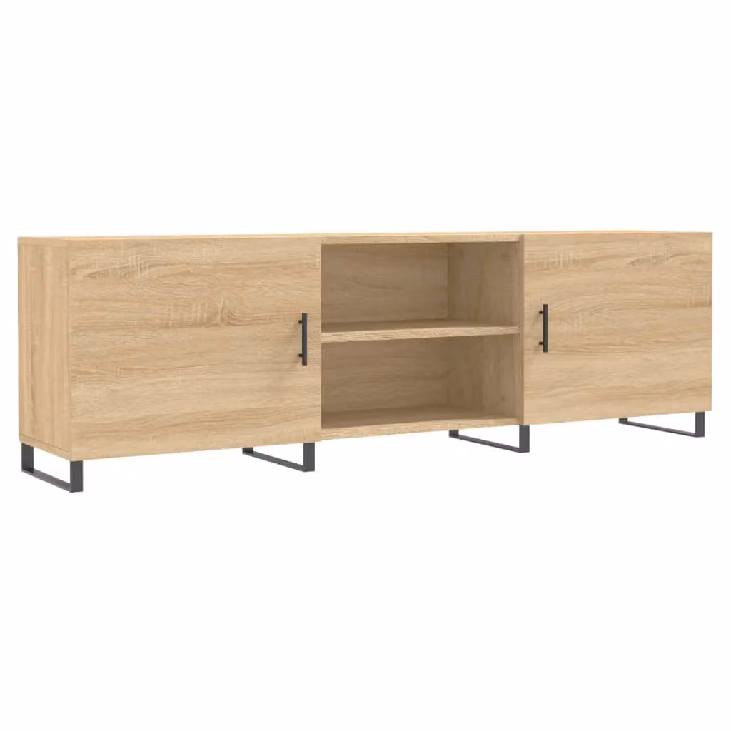 Berkfield Home Modern Sonoma Oak TV Cabinet in Brown, W/D/H: 150 x 30 x 50 cm – 2