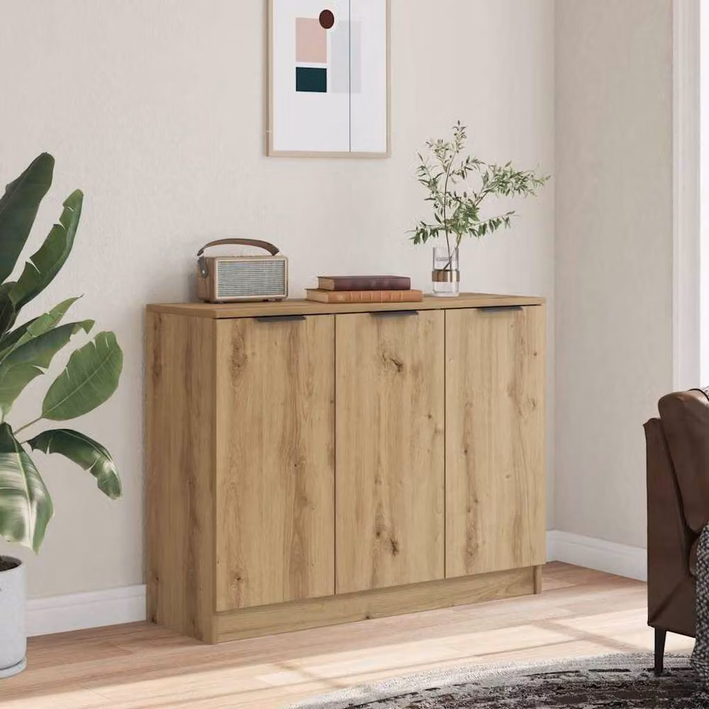Berkfield Home Artisan Oak Sideboard in Brown, W/D/H: 90.5 x 30 x 70 cm – 2