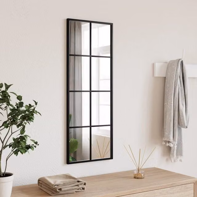 Berkfield Home Minimalist Rectangular Wall Mirror in Black, W: 30 cm, H: 80 cm
