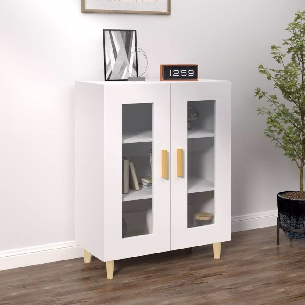 Berkfield Home White Minimalist Sideboard in Engineered Wood W/D/H: 69.5 x 34 x 90 cm – 2