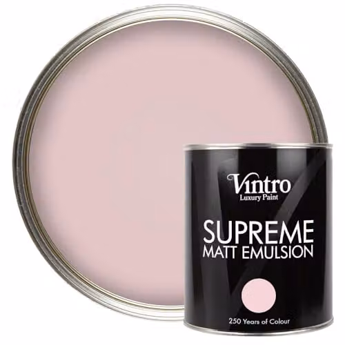 Vintro Luxury Matt Emulsion Multi Surface Paint, Light Pink, 1 l – 1