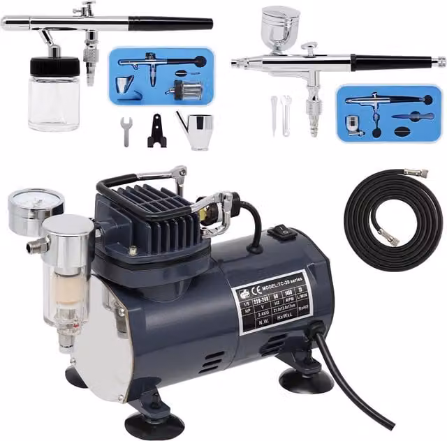 Switzer AS18 Airbrush with Compressor, Grey