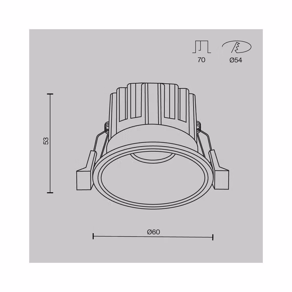 Netlighting Round Recessed LED Downlight in Gold/Brass with 3000K Warm White Light and 460lm Output – 2