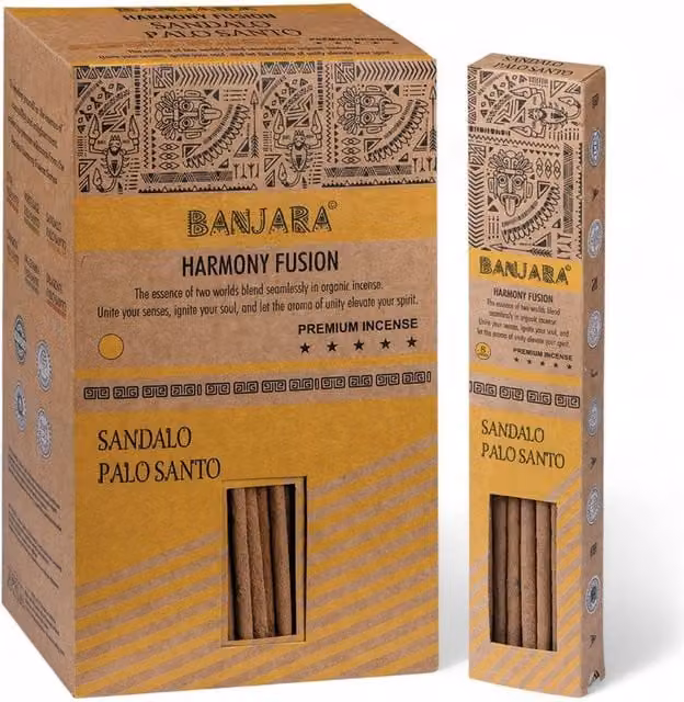 KDMK Banjara Palo Santo and Sandalwood Smudge Sticks for Calm, Brown