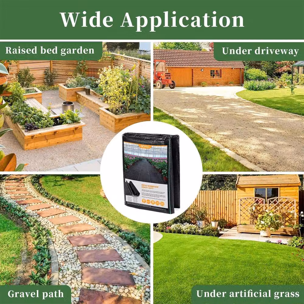 Dprodo Black Weed Barrier Landscape Fabric, 1kg – 6