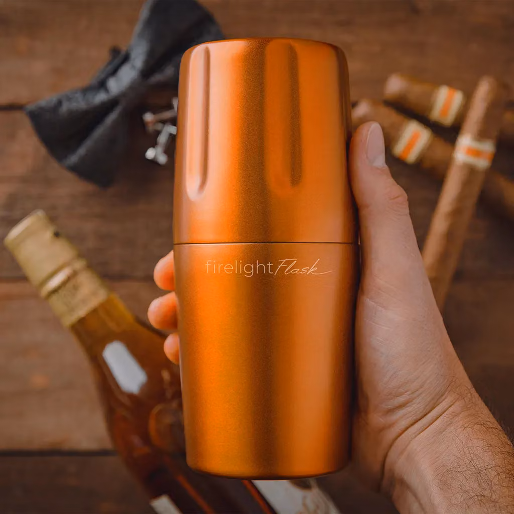 High Camp Firelight 375 Flask, Vacuum Insulated Stainless Steel Travel Whiskey Flask in Grey, 375ml – 4