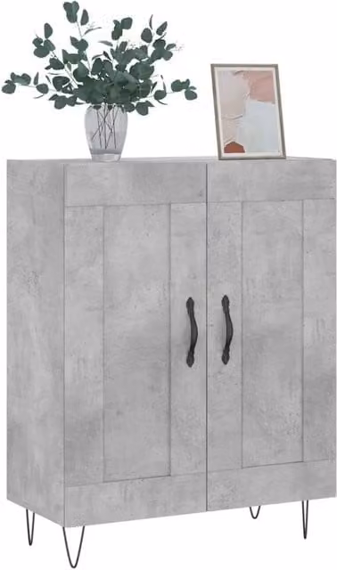 Berkfield Home Industrial Sideboard in Concrete Grey, W/D/H: 69.5 x 34 x 90 cm – 1