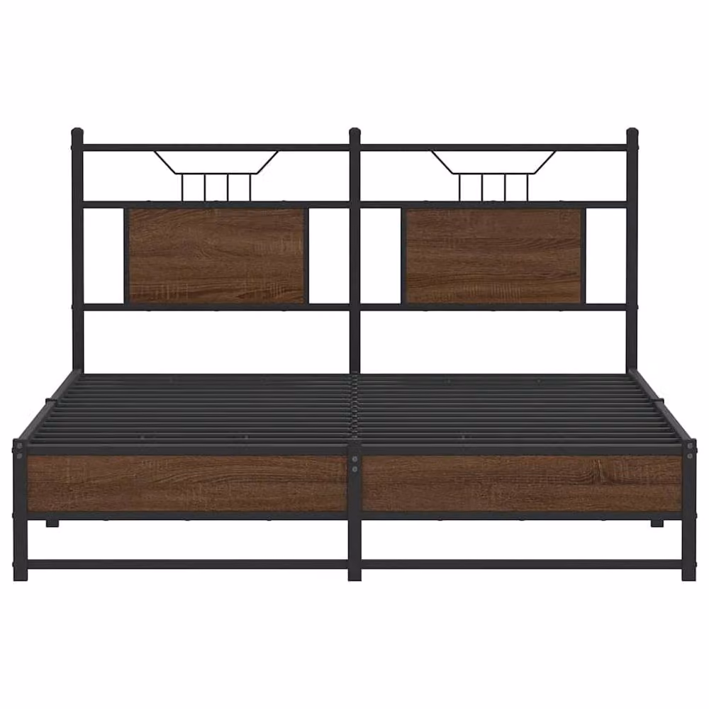 Berkfield Home Decorative Bed Frame in Brown Oak with Drawers, W/D/H: 140 x 190 x 91.5 cm – 4