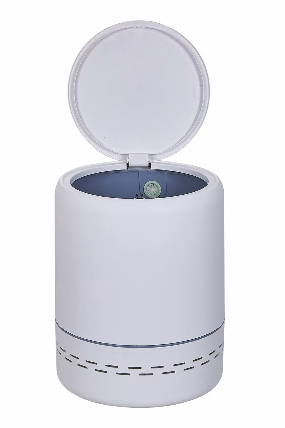 Garden Sanctuary White Round Plastic Rubbish Bin with Flip Lid, 12.3L