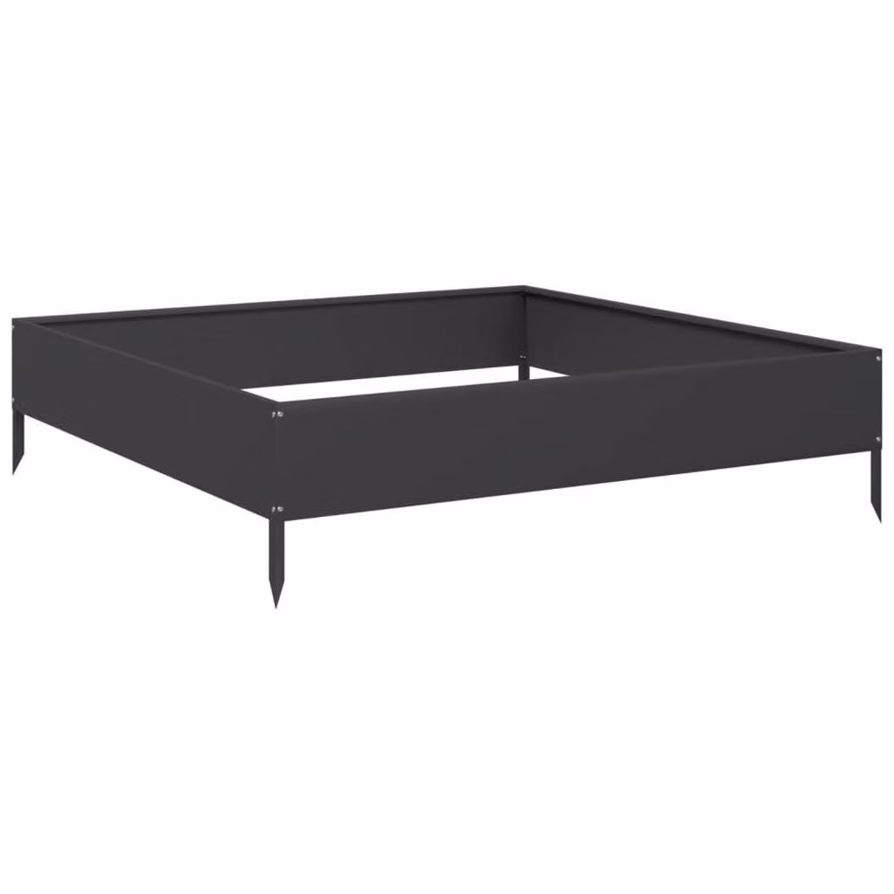 Berkfield Home Garden Black Steel Raised Bed W/D/H: 100 x 100 x 26 cm – 4