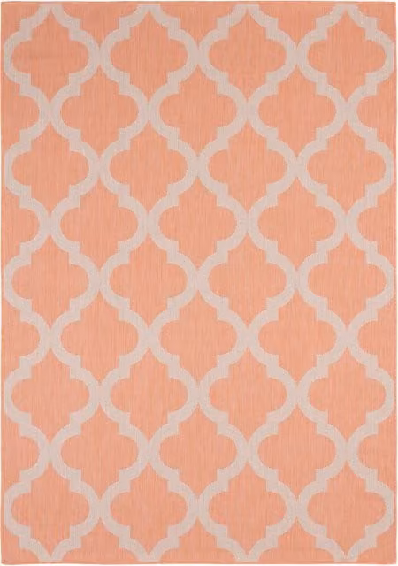 The Rugs Ecology Collection Moroccan Striped Outdoor Rug, Orange, Width: 80 cm
