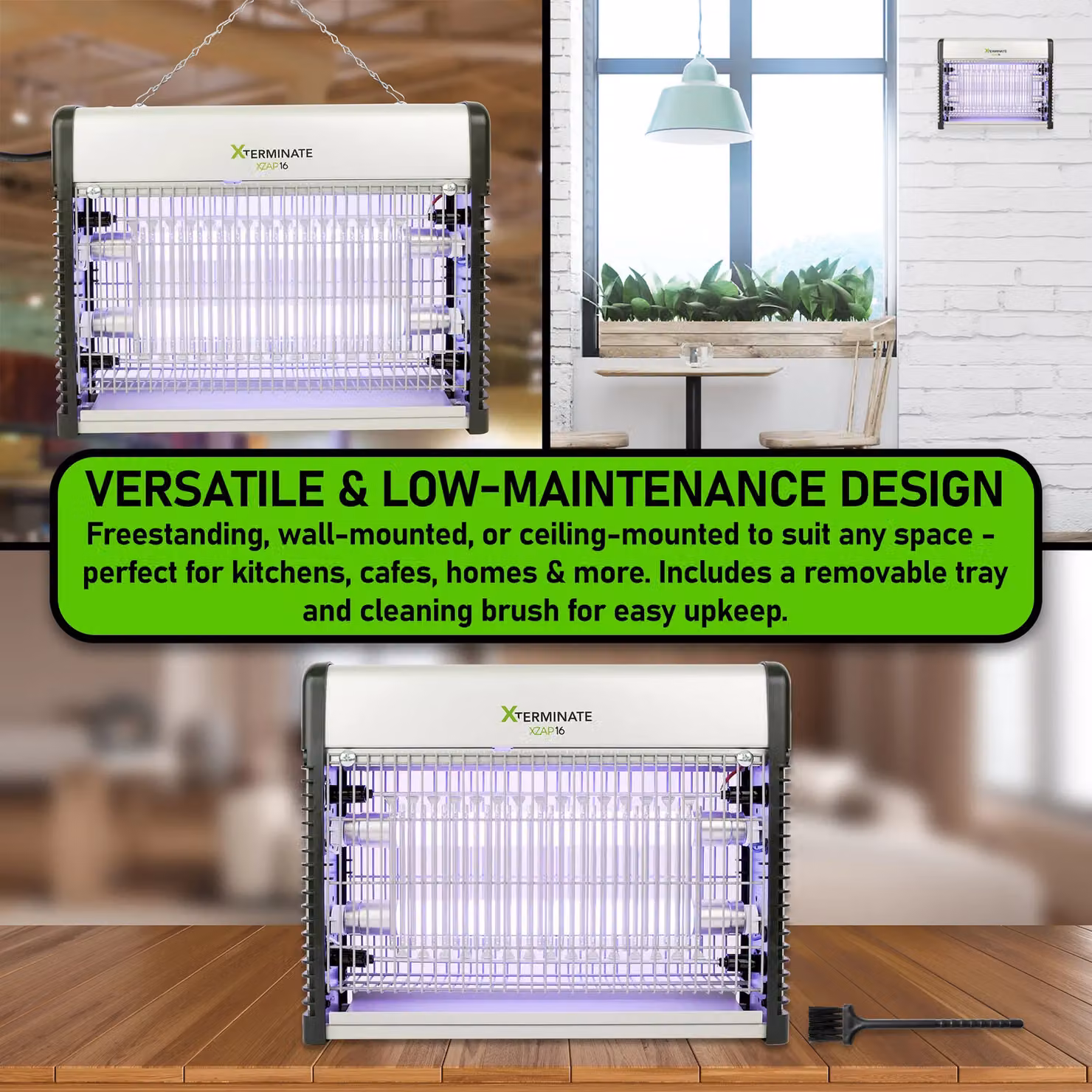 Xterminate UV LED Wall Mounted Fly Zapper Killer Unit, 16W, Silver – 3