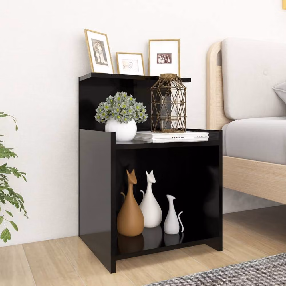 Berkfield Home Black Wall Mounted Bed Cabinet in MDF, W/D/H: 40 x 35 x 60 cm – 2