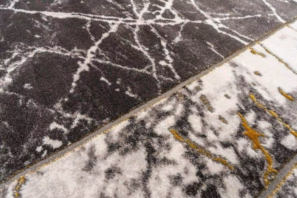 Celebrity Interiors Bianco 185XA Grey and Gold Rectangular Rug, W: 160 cm, L: 225 cm – 3