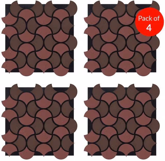 ENER-J Wave Arc Design Acoustic Soundproof Wall Panels, Dark Brown, Pack of 4 – 1