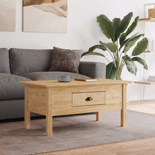 vidaXL BODO Coffee Table, Brown, W: 100 cm, D: 55 cm, H: 45.8 cm – 2