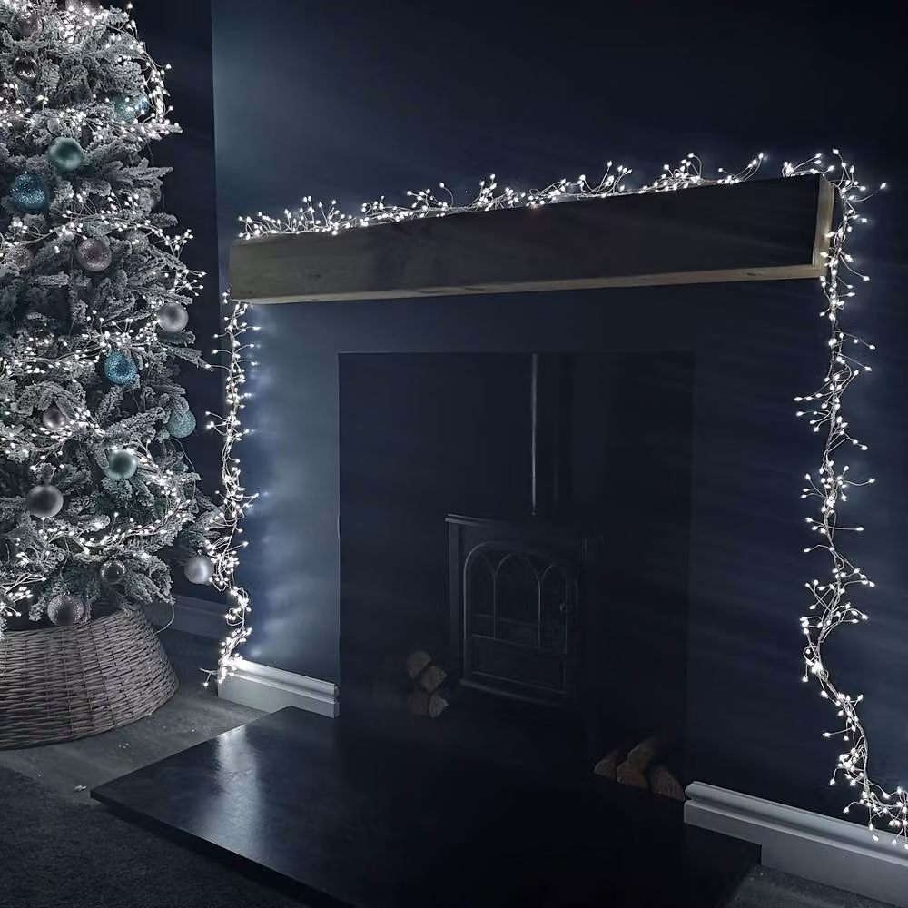 Samuel Alexander 860 LED Multi Action Ultra Bright Christmas Garland in White with Silver Wire – 2