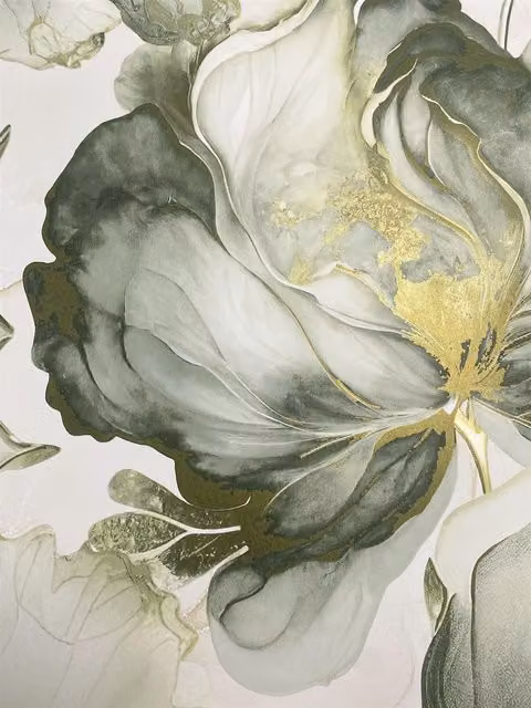 Muriva Elysian Floral Abstract Botanical Wallpaper in Green and Gold – 4