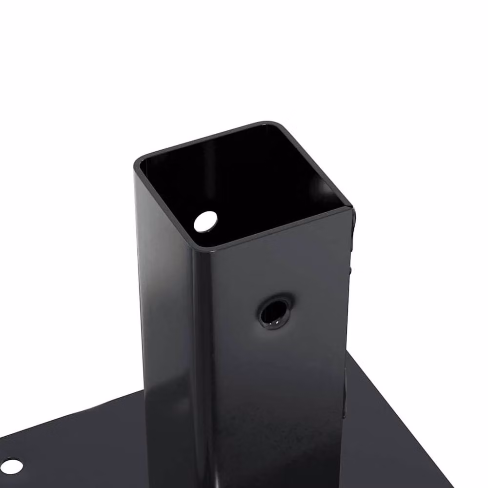 Berkfield Home Square Post Bases, 4 Pack, Anthracite, Powder-coated Steel, 46 x 46 mm – 4