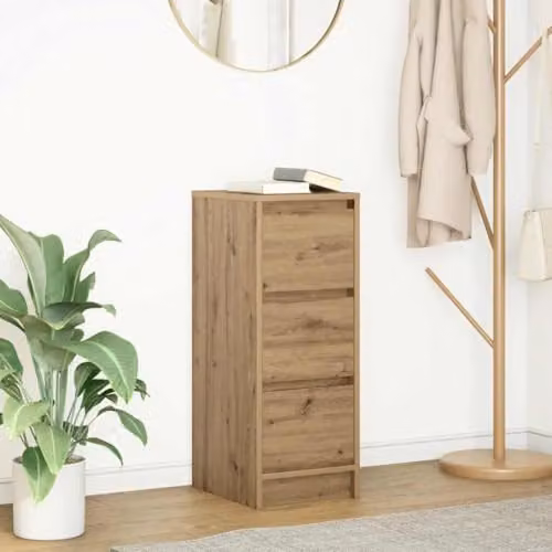 vidaXL Artisan Oak Sideboard in Brown, W/D/H: 29.5 x 34 x 76 cm – 2