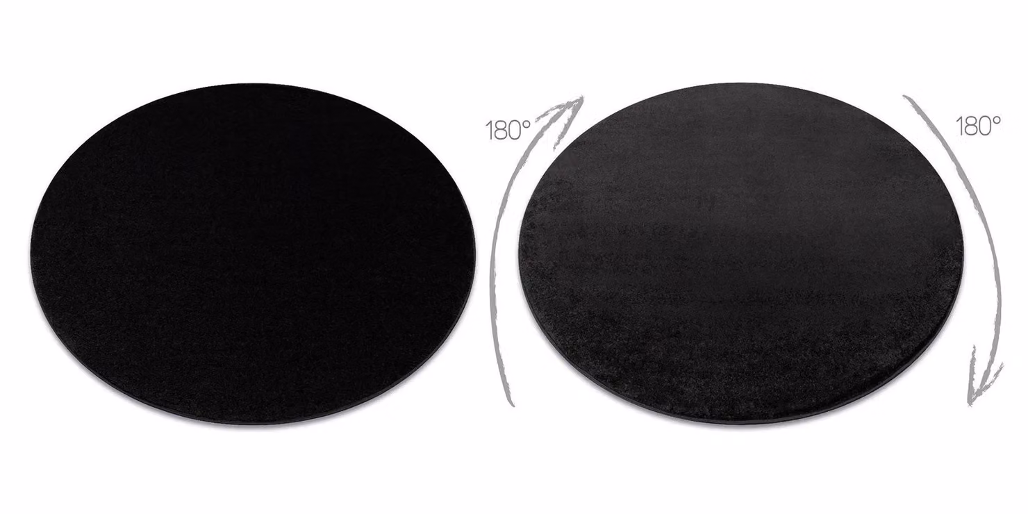 RugsX Softy Round Rug in Black, Diameter: 150 cm – 2