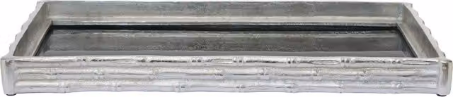 Orsina Hiba Silver Finish Bamboo Effect Mirrored Tray