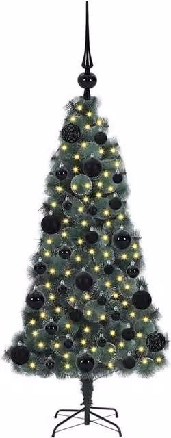 Berkfield Home Elegant Pre-lit Artificial Christmas Tree with Ball Set, Green, Height: 120 cm – 1