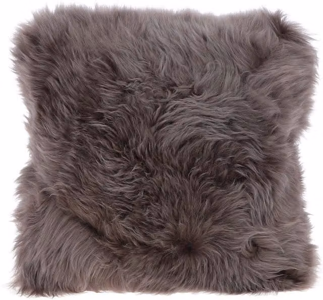 Fenland England Real Lambskin Square Cushion in Brown or Grey