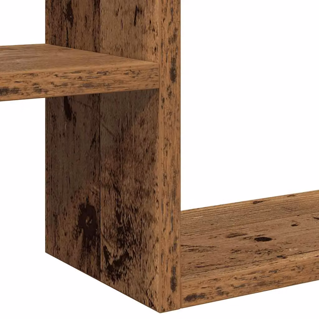 Berkfield Home Wall Mounted Cube Shelves, 2 Piece Set in Old Wood Brown, W/D/H: 50 x 15 x 50 cm – 6