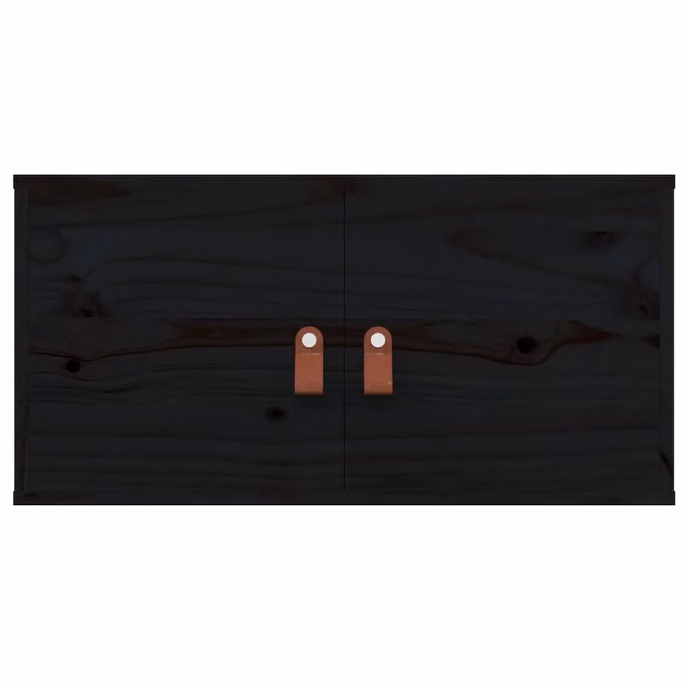 Berkfield Home Wall Mounted Cabinets, 2 Piece Set in Black Solid Pine, W: 60 cm, D: 30 cm, H: 30 cm – 4