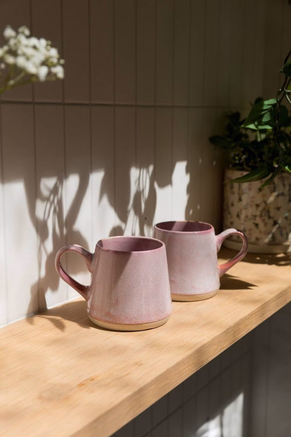 Upper Street Set of 2 Pink Ceramic Mugs, 440ml each – 2