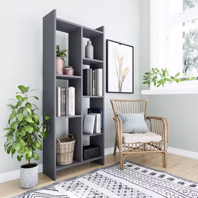 Decorotika Eden 4-Tier Bookshelf in Anthracite Grey